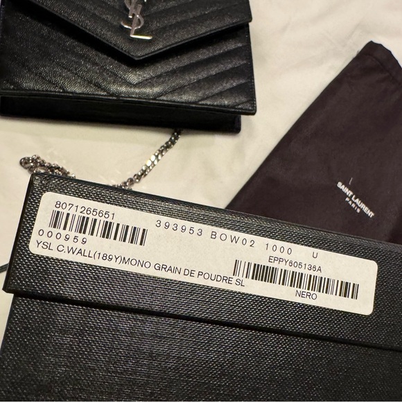 Saint Laurent Small YSL Flap Cassandre Matelassé Chain Wallet ⭐️AUTHENTIC - Picture 10 of 10